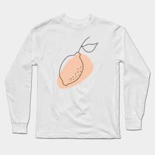 Minimalist Dotted Lemon Organic forms abstract art Long Sleeve T-Shirt